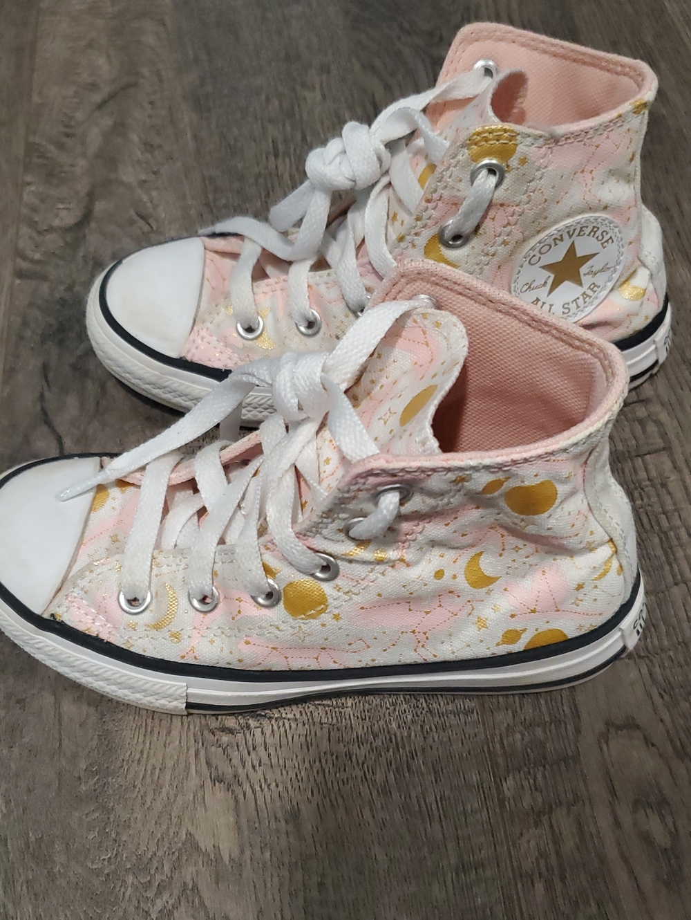 Converse Kids' Pink & Gold High-Top Sneakers